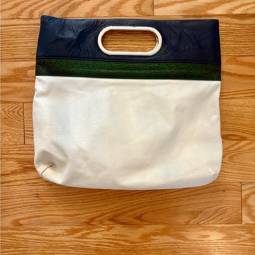 Banana Republic Real Leather Y2K Boho Bag w/ Silver Accents